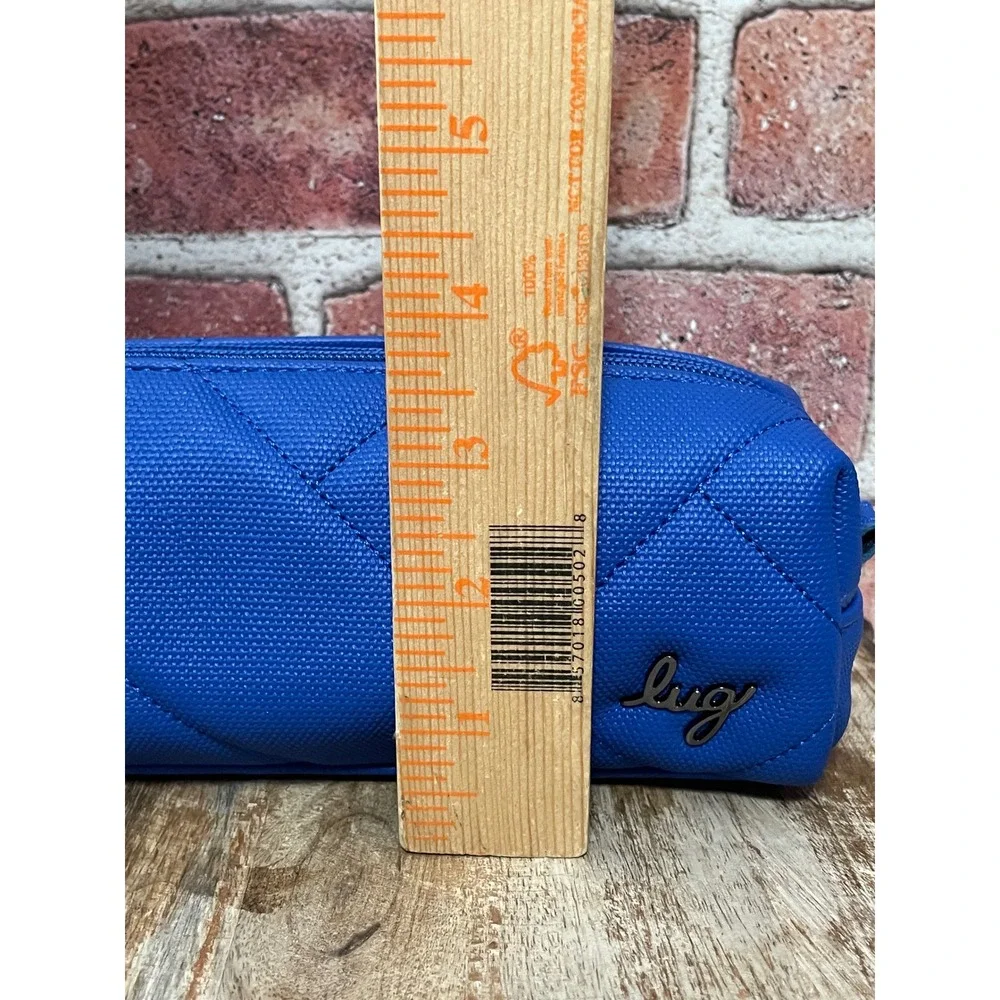 Lug Jib XL Quilted Cosmetic Pouch Sapphire Blue Travel Makeup Bag New